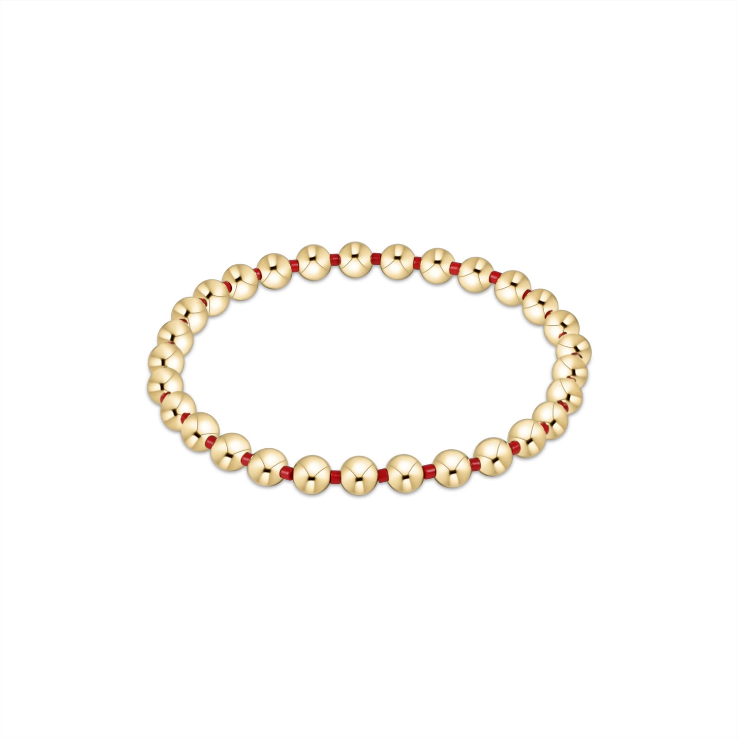 Hope Grateful 5mm Beaded Bracelet - Bright Red