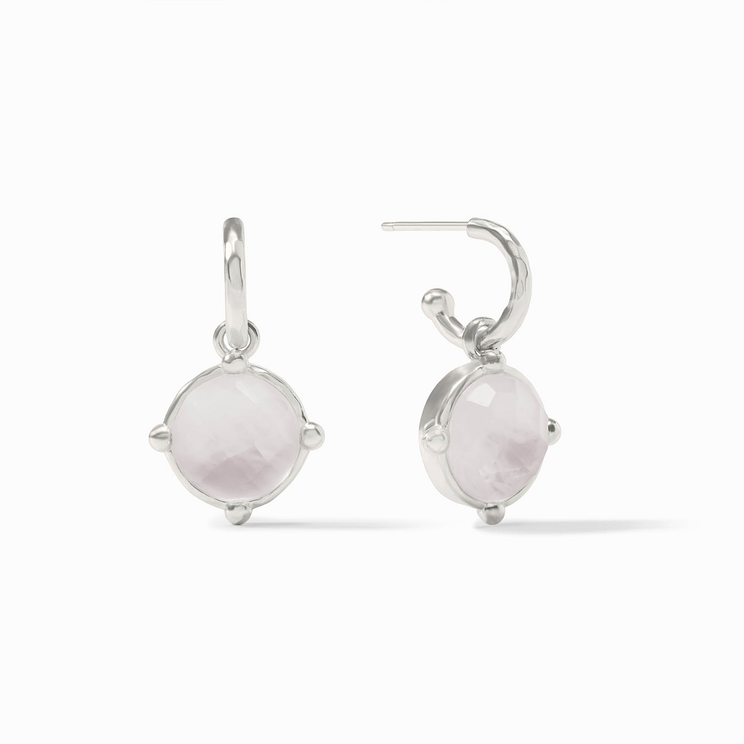 Honeybee Hoop & Charm Earring - Iridescent Clear Crystal