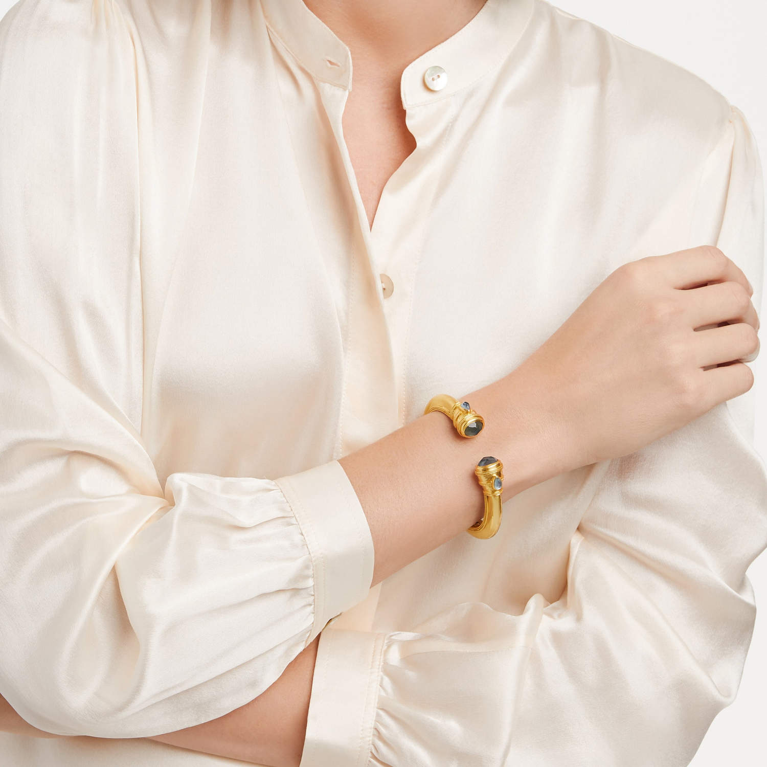 Cannes Demi Cuff - Iridescent Emerald Green