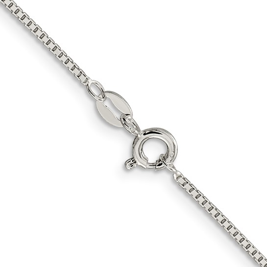 Sterling Silver 20" Rhodium-plated 1.1mm Box Chain