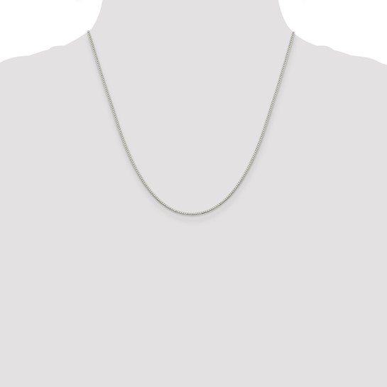Sterling Silver 20" Rhodium-plated 1.1mm Box Chain