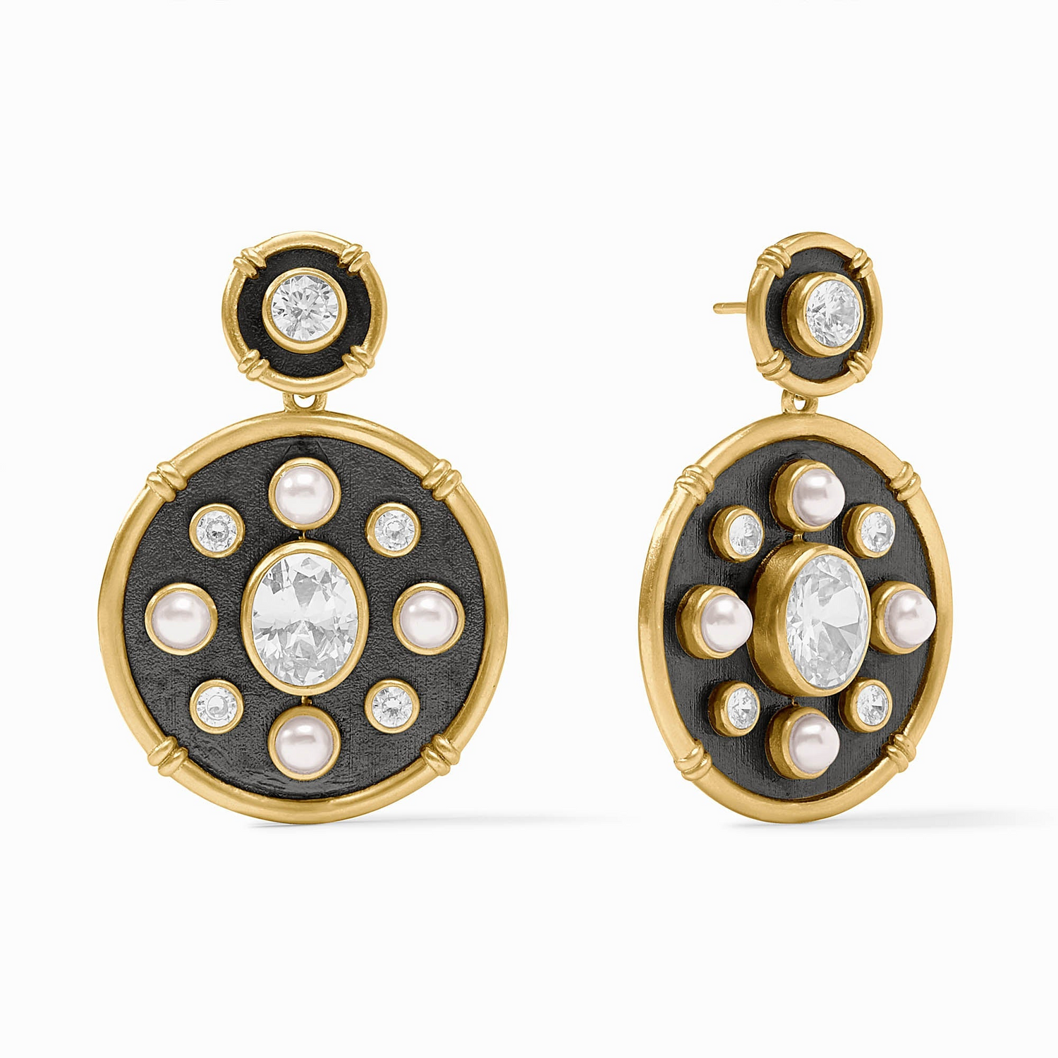 Tribeca Statement Earring - Cubic Zirconia and Pearl