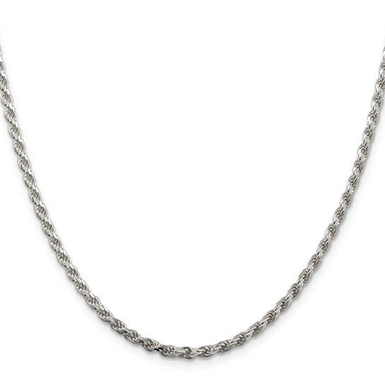 20" Sterling Silver 2.75mm Diamond-cut Rope Chain
