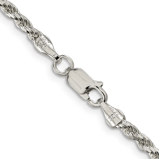 20" Sterling Silver 2.75mm Diamond-cut Rope Chain