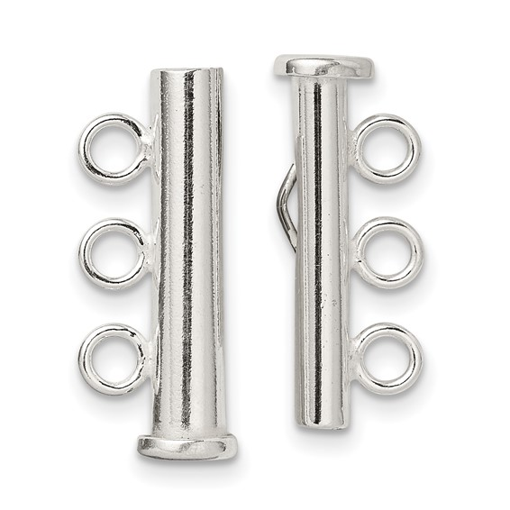 Sterling Silver 23 x 4.2mm 3-Strand Pearl Clasp