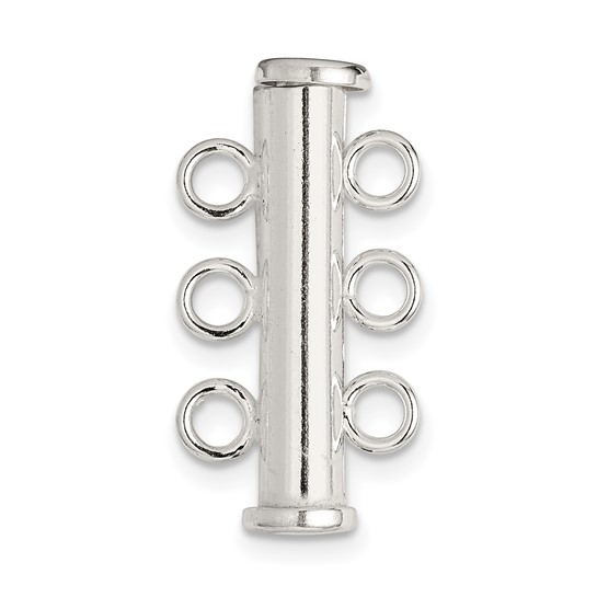 Sterling Silver 23 x 4.2mm 3-Strand Pearl Clasp