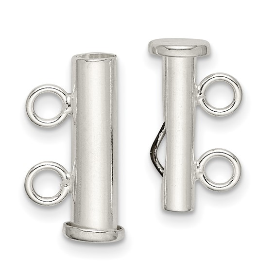 Sterling Silver 16.7 x 3.9mm 2-Strand Pearl Clasp