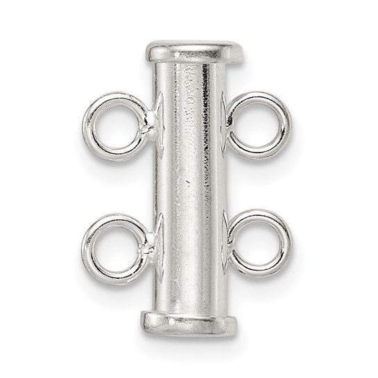 Sterling Silver 16.7 x 3.9mm 2-Strand Pearl Clasp