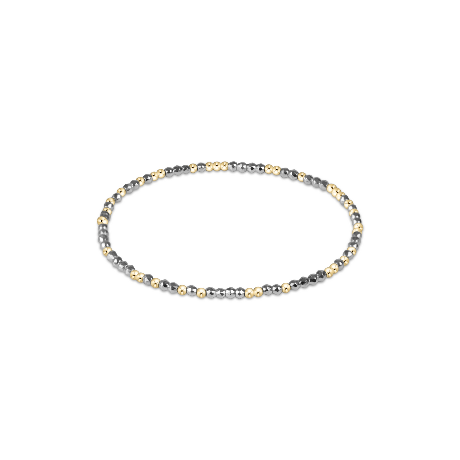 Hope Unwritten Bright Silver Faceted Hematite 2mm Bead Bracelet