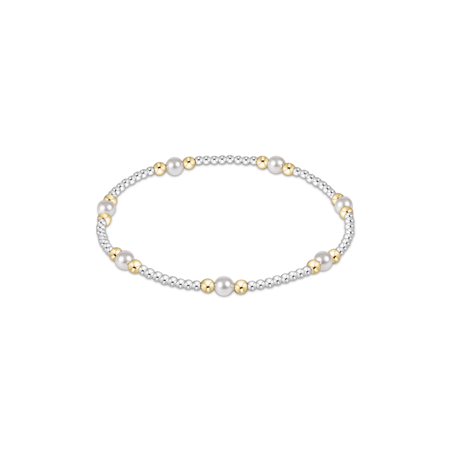 Classic Purpose Pearl 4mm Bead Bracelet - Mixed Metal
