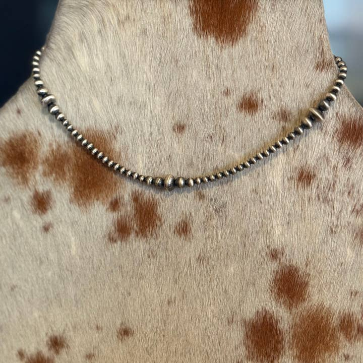 Sterling Silver Round & Saucer Pearl Necklace