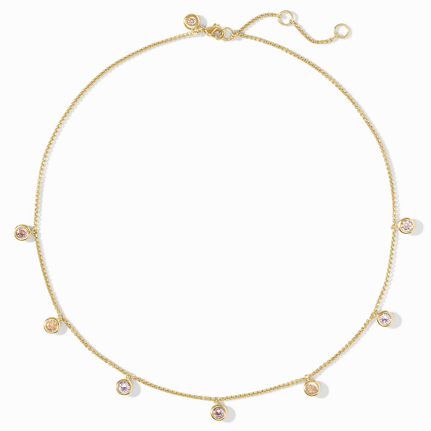 Rainbow Delicate Charm Necklace - Gold & Champagne Radiance