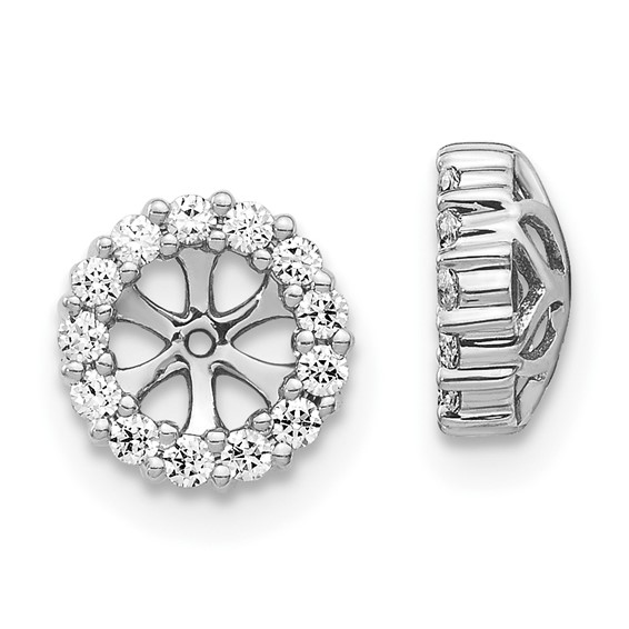 10K White Gold 0.25ctw Diamond Earring Jackets