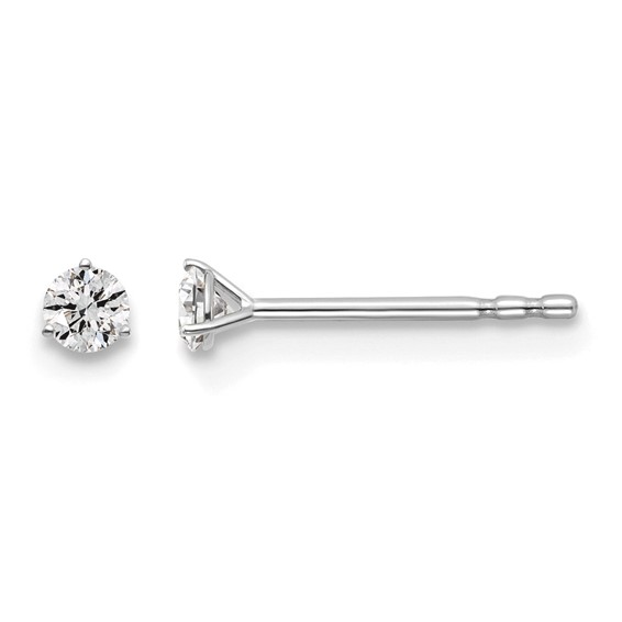 14K White Gold 0.10ct Lab Grown Round Diamond Stud Earrings