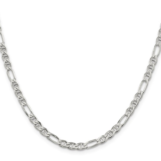 Sterling Silver 3.75mm 18" Figaro Anchor Chain
