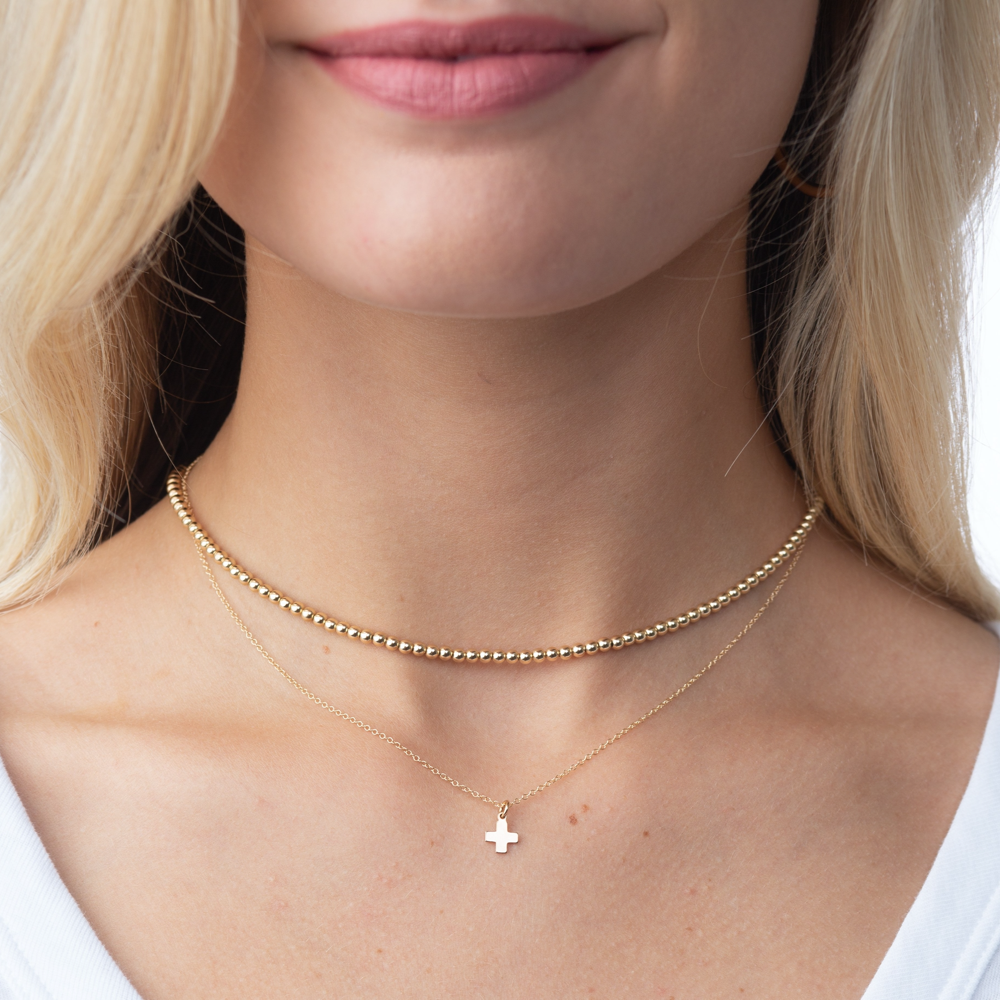 Choker Classic Gold 3mm Gold Beaded