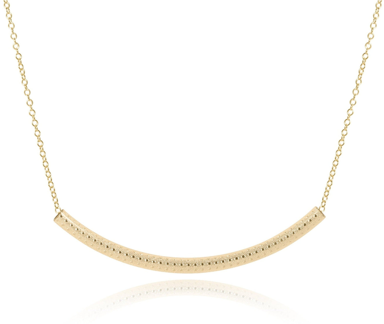 16" Necklace Gold - Bliss Bar Textured Gold