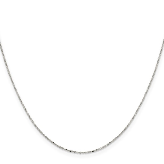 Sterling Silver 20" 1mm 8 Sided Diamond Cut Cable Chain