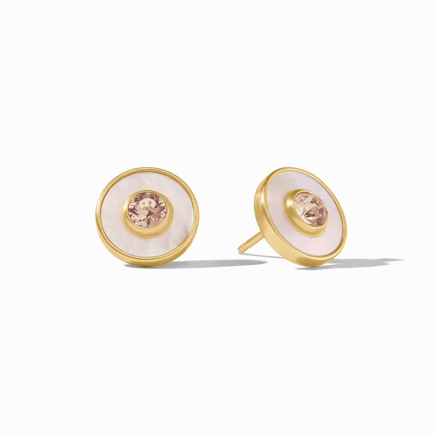 Colette Circle Stud - Gold & Champagne