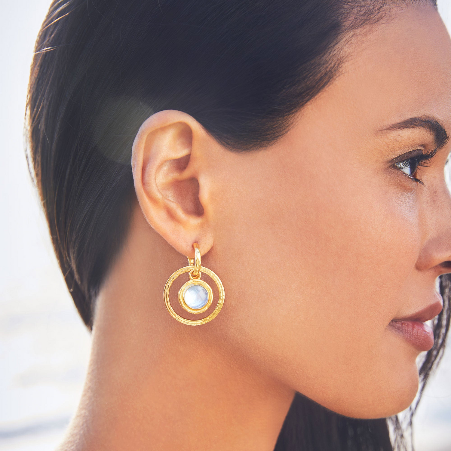 Astor 6-in-1 Charm Earring - Gold & Iridescent Clear Crystal