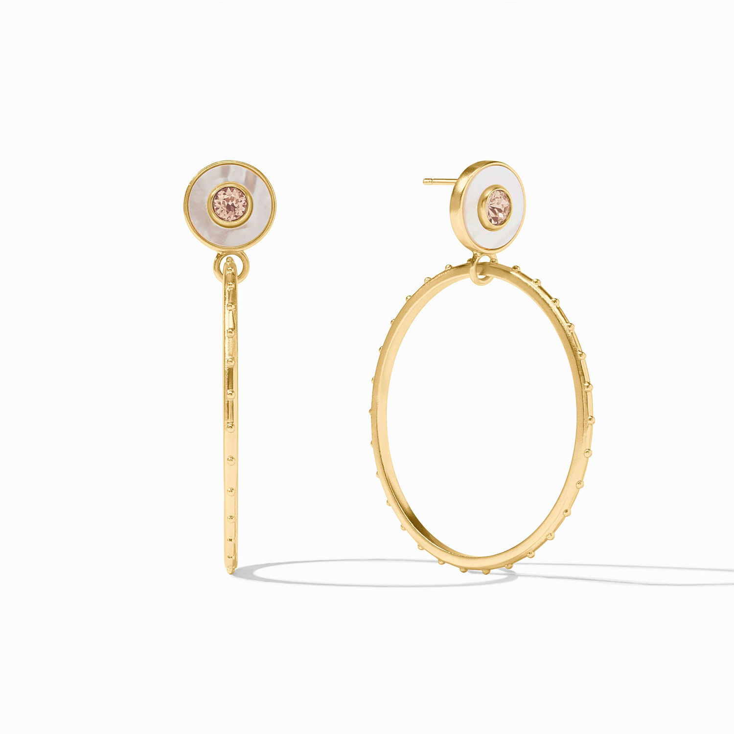 Colette Circle Earring - Gold & Champagne