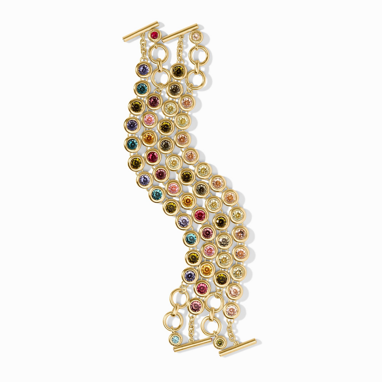 Rainbow Tennis Bracelet - Gold & Blue Twilight