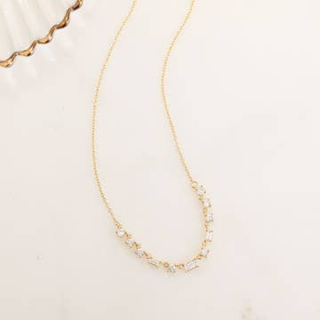 CZ Baguette Line Necklace