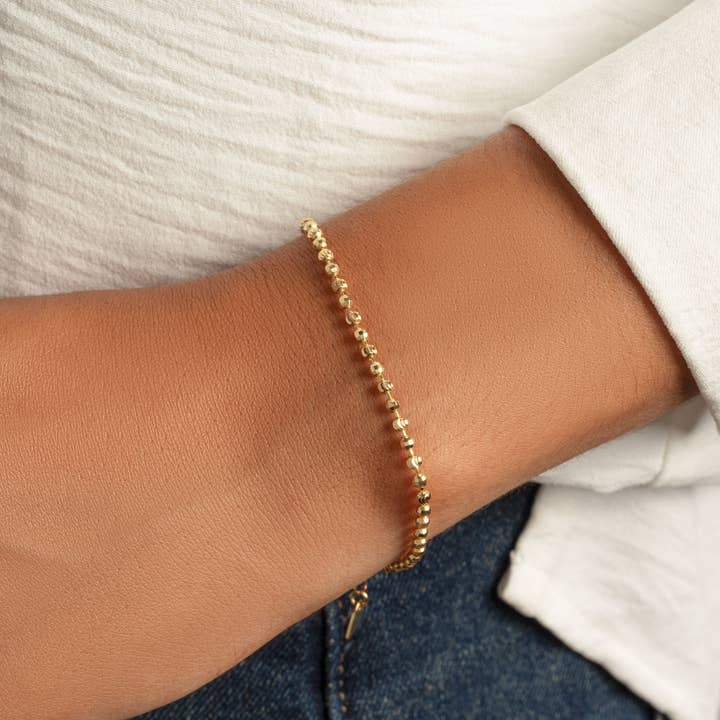 Diamond Cut Ball Chain Bracelet