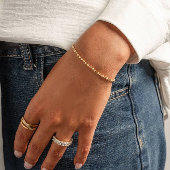 Diamond Cut Ball Chain Bracelet