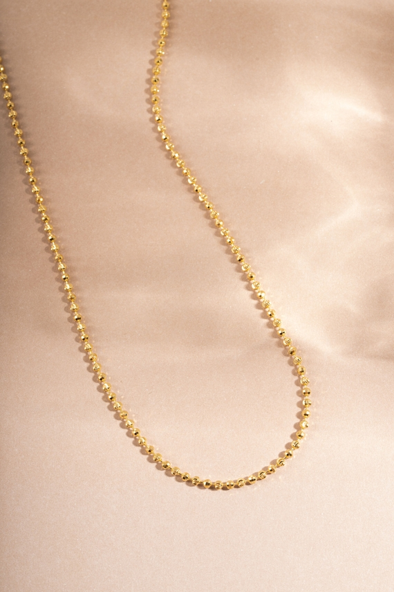 Diamond Cut Ball Chain Necklace