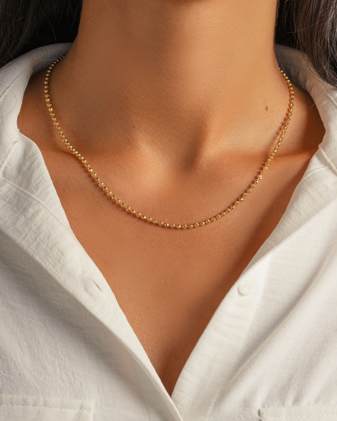 Diamond Cut Ball Chain Necklace