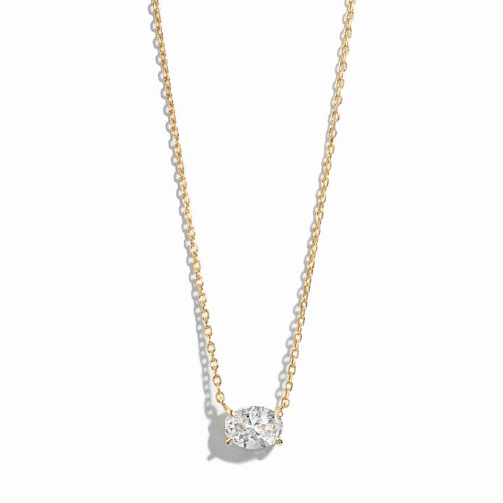 CZ Oval Pendant Necklace