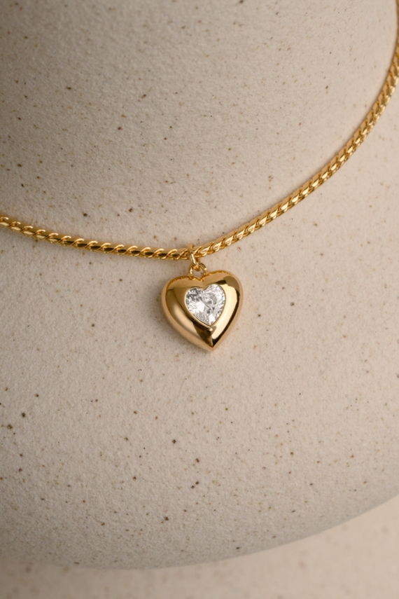 Stephy CZ Heart Pendant Necklace