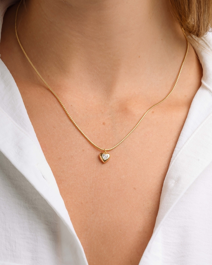 Stephy CZ Heart Pendant Necklace