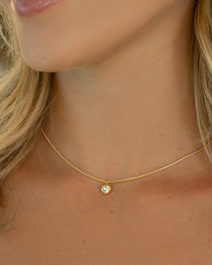 Stephy CZ Heart Pendant Necklace