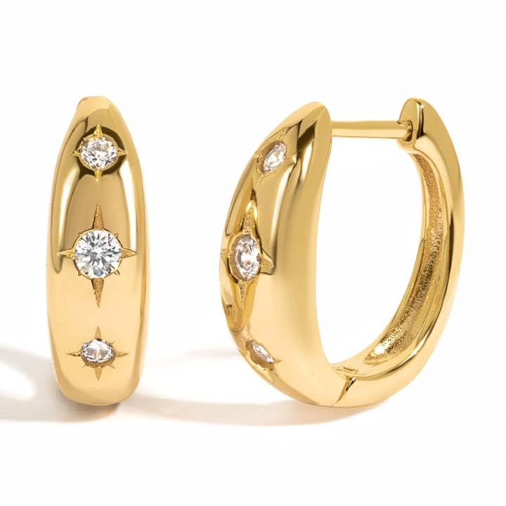 Three Wishes CZ Hoops