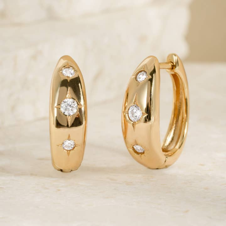 Three Wishes CZ Hoops