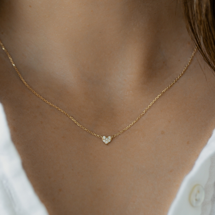 Tiny CZ Heart Necklace