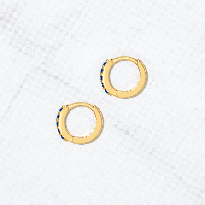 7mm CZ Sapphire Huggies