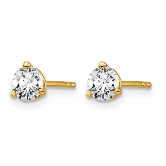 14k Yellow Gold 0.50ctw 3-Prong Lab Grown Diamond Stud Earrings