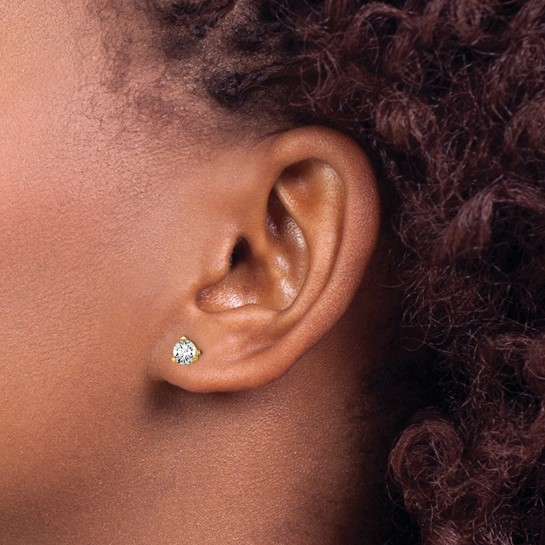 14k Yellow Gold 0.50ctw 3-Prong Lab Grown Diamond Stud Earrings