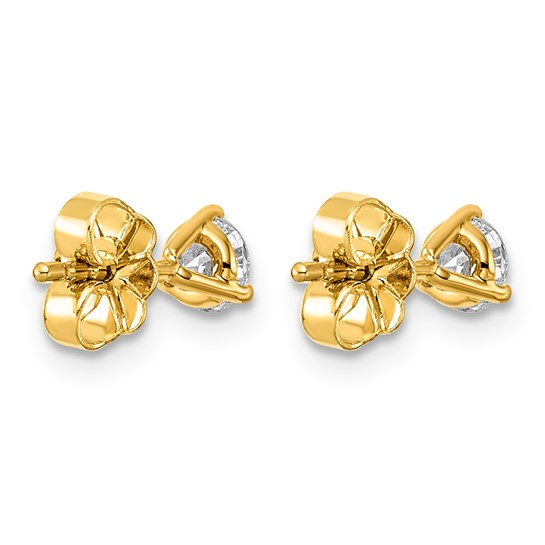 14k Yellow Gold 0.50ctw 3-Prong Lab Grown Diamond Stud Earrings