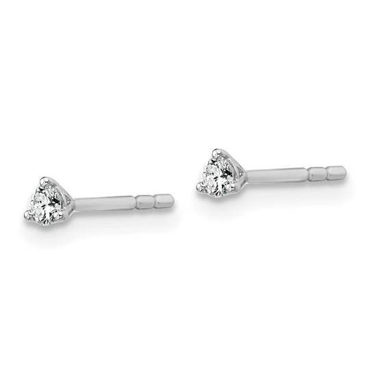 14k White Gold 0.10ctw 3-Prong Lab Grown Diamond Stud Earrings