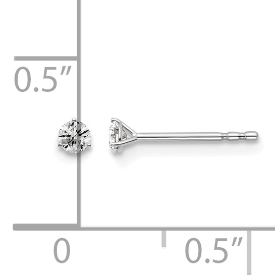 14k White Gold 0.10ctw 3-Prong Lab Grown Diamond Stud Earrings