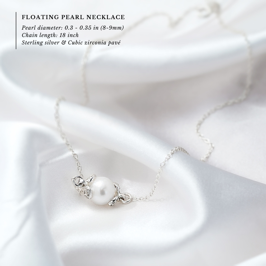 Gift For Mother of the Bride Wedding Day - Pearl and Sterling Silver Necklace