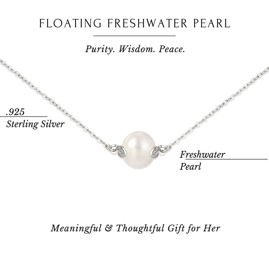Gift For Mother of the Bride Wedding Day - Pearl and Sterling Silver Necklace