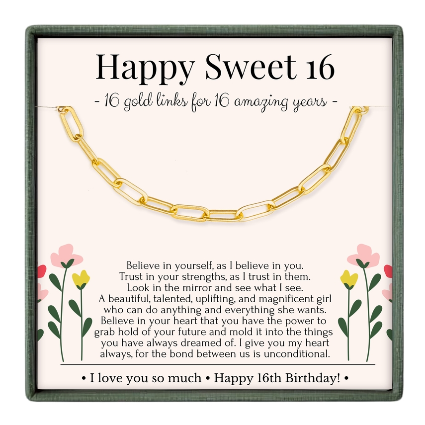 Sweet 16 Chain Necklace Birthday Gift Special Celebration
