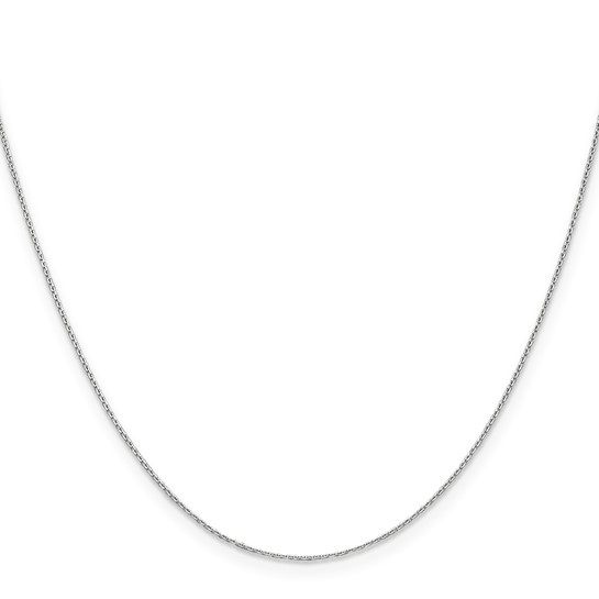 14K White Gold Diamond-cut Round Open Link Cable Chain