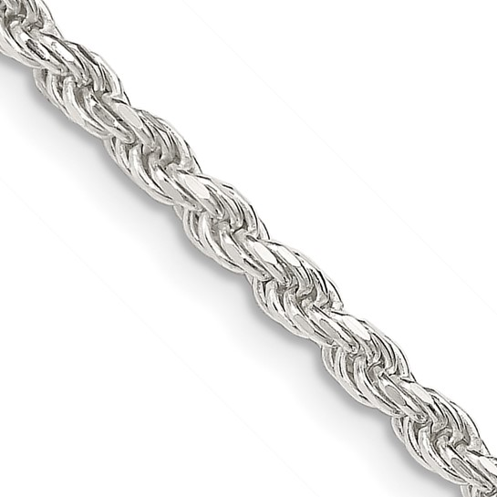 22" Sterling Silver 2.75mm Diamond-cut Rope Chain
