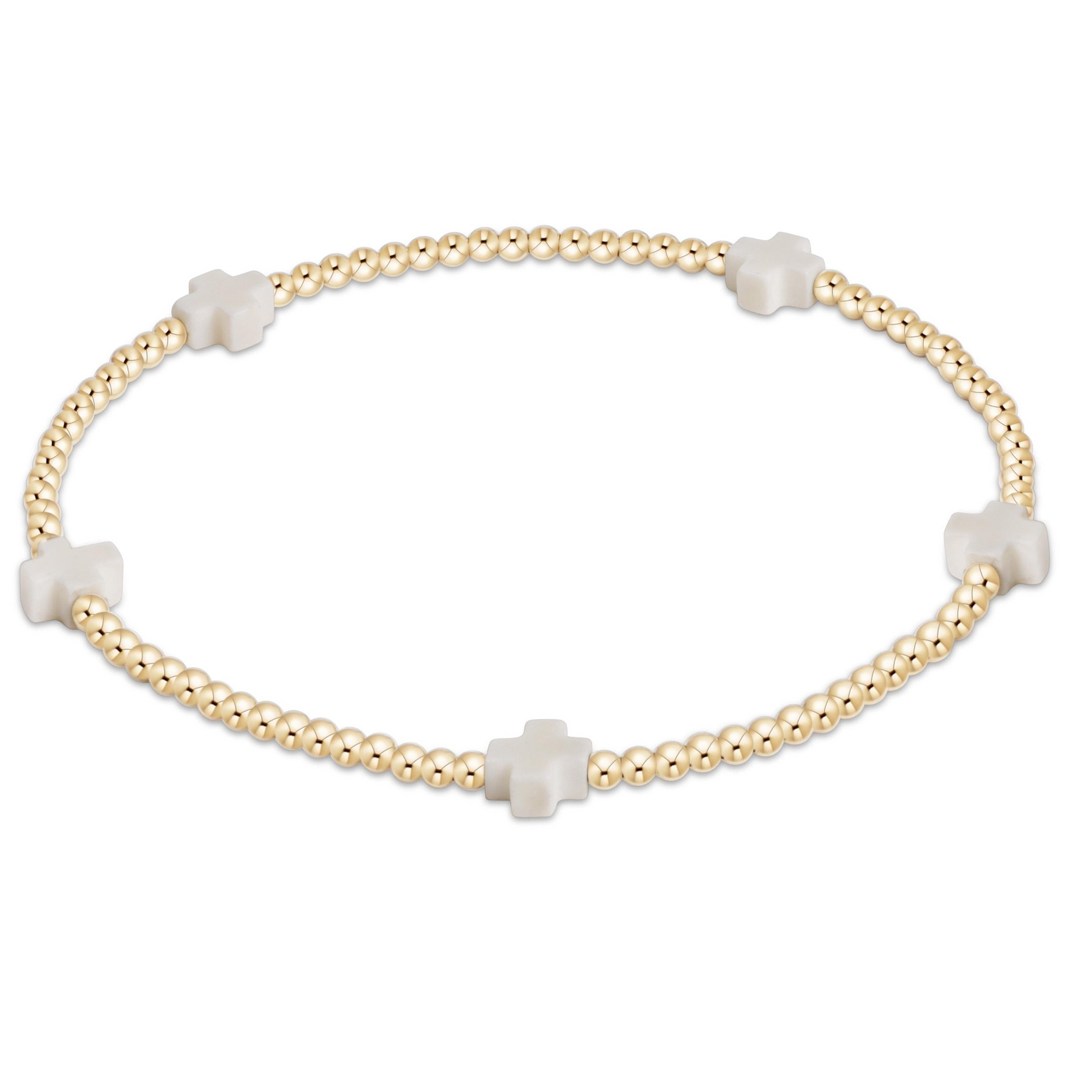 EGirl Enewton Designs Classic Gold Bead and Cross Bracelet